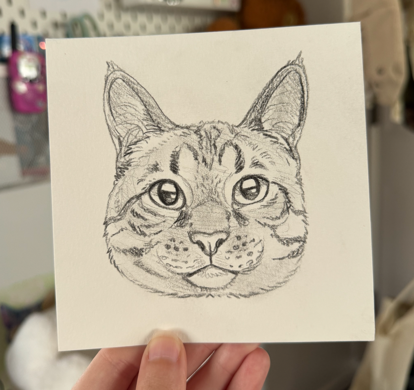 Custom Pet Portrait - Black and White Drawing 5"x5"